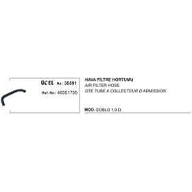 Resim Üçel Hava Filtre Hortumu 35591 Doblo 1.9d 46551755 KNO-UCEL-35591 