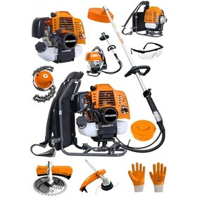 Resim Dragro Gt9004 20Hp Turuncu Sırt Tipi Benzinli Motorlu Ot Çalı Tırpanı Çim Biçme Makinesi Tirpan 