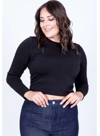 Resim Myline Kadın Crop Üst 35140 Siyah 