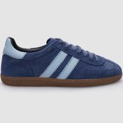 Resim Cabani %100 Hakiki Deri Mavi Süet Bağcıklı Kadın Sneaker Mavi 