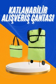 Resim Epilons Alışveriş Çantası Katlanabilir Pazar Arabası Tekerlekli Pazar Arabası Katlanabilir 