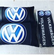 Resim Volkswagen Deri Oto Boyun Yastığı Kemer Konforu Set 