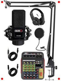 Resim markentegra Vokal Kayıt ve Miksaj Seti: Mikrofon, Mikser, Kulaklık 