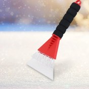 Resim Cdwishbest Kırmızı Stil Araba Kar Küreği Ön Cam Buz Kazıyıcı Kar Temizleme Aracı Cam Pencere Buz Çözme Kar Fırçası Çizilmez Kış Araba Bakım Aracı (Yurt Dışından) 