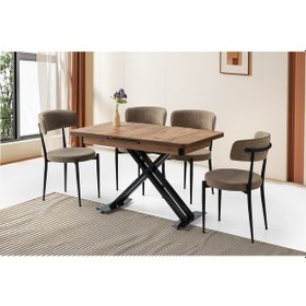 Resim Pasin Masa, Armoni Sandalye, Dışbudak, 120x70 Açık Ceviz 