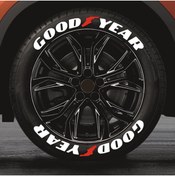 Resim bombtire GOODYEAR Lastik Yazısı 2.5 Cm Orijinal Kauçuk 4 Adet 3d Lastik Sticker 