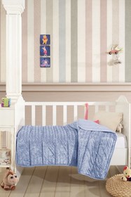 Resim Elart Velvet Bebek Yorgan (150x100 cm) Mavi - Mavi 