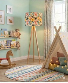 Resim Arılar Ve Çiçekler Desenli Kumaş Lambader Başlığı Sadece Başlık Çok Renkli 