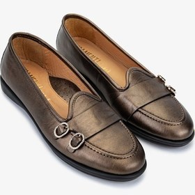 Resim Valmenti Kadın Kahverengi Hakiki Deri Loafer Ayakkabı 611 E1712-06 Bn Ayk Sk25-26 Marrone Pearl Kahverengi 