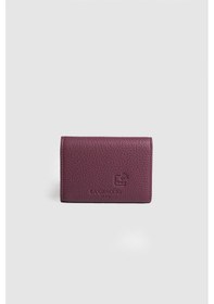 Resim La'Graccio Paris Lagraccio Paris Unisex Nade Hakiki Deri Akardiyon Rfid Korumalı Kartlık Mat Mor 