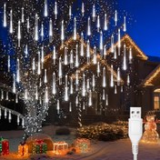 Resim AMILL 192LED USB Meteor Duşu Lamba, Mavi/Beyaz/Çok Renkli, Dinamik Damlacık Dizi Işığı, Noel Ağacı Parti Bahçe Dekorasyonu, Düğün, Sevgililer Günü için 