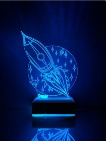 Resim Kişiye Özel 3D Uzay Ve Roket Masaüstü Led Cocuklara Hediye Lamba 