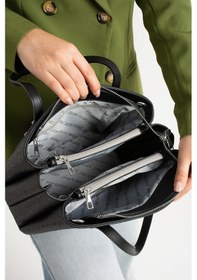 Resim Just Polo Kadın Orijinal Just Polo 5 Bölmeli Şık El & Omuz Çantası Ve Cüzdanı Shoulder Bag 26 X 24 Siyah Kombin 