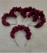 Resim FREE Süslü Nedime Tacı Bordo 10 Adet 