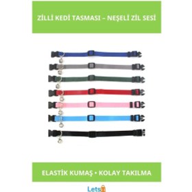 Resim Şık Renkli Zilli Kedi Tasması Konforlu Ve Güvenli 