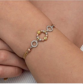 Resim Gümüş Renkli Halka Dorika Bileklik Gümüş 