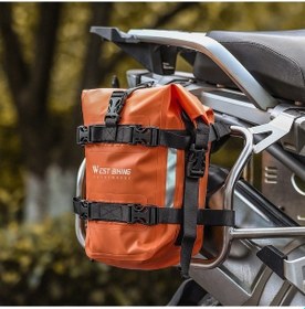 Resim Novahub 5l Su Geçirmez Motosiklet Tampon Çantası - Crashbar Çantası - Evrensel Motosiklet Yan Çerçeve Çantası Turuncu 