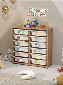 Resim Berra 12 Sepet Stickerlı Çok Amaçlı Dolap Oyuncak Dolabı Çam Diğer 