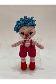 Resim TOIVOS El Yapımı Organik Pamuk Amigurumi Palyaço Bebek | 27 cm 