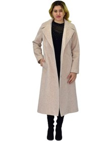 Resim Kadın Bej Uzun Kaşe Kaban Bgl-st04115 Bej 