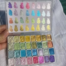 Resim Geleneksel Çin resminin, Tangka kaligrafisi ve renkli boyama için 32 renk inci suluboya pigmenti, katı ambalaj, profesyonel sanat kullanımı 