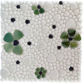 Resim MozaiKristaL Tüm Yüzeyler Için Çiçek Desenli, 31,5x31,5cm. Fileli Cam Mozaik. (10 FİLE KARO=1 M2 FİYATI) 