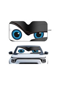 Resim Goldenqian Karikatür Gözler Sevimli Araba Güneşlik Cam Katlanabilir Üç Katmanlı Yalıtım Güneşlik Vantuz Blokları Uv Işınları Güneş Z1 