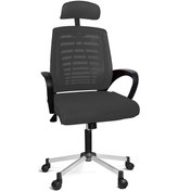 Resim Türksit Karizma File Müdür Koltuk Metalik Gri Boyalı Ayak Füme 