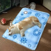 Resim 1 adet Mavi Kar Tanesi Köpek Soğutma Matı - Su Dolduğu, Kendi Kendine Soğutan Ped, Evcil Hayvanlar İçin, Çizilmeye Karşı Dayanıklı ve Dayanıklı, Yaz Konforu İçin İdeal, Taşınması Kolay, Tüm Köpek Irkları İçin Uygun 