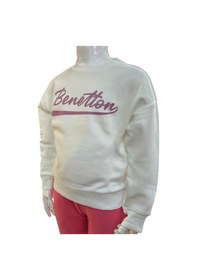 Resim Benetton Kız Çocuk Ekru Sweatshirt Ekru 