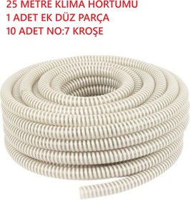 Resim TOPALAKTİCARET Klima Su Tahliye Drenaj Hortumu 5/8 Çapı - 25 Metre Hortum + Ek Birleştirme Parça 