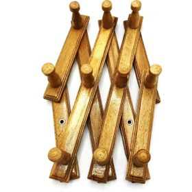 Resim Askıcı Ahşap Akordiyon (akordion) Duvar Askısı 10 Kancalı 