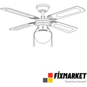 Resim Magnotto Vantilatör Avize Lamba Tavan Vantilatörü Pervaneli Avize Işıklı 92cm Çap 