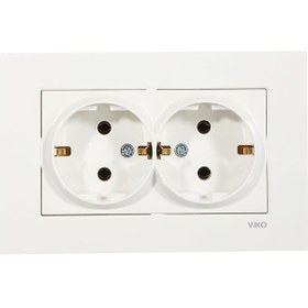 Resim Karre Beyaz İkili Topraklı Priz 