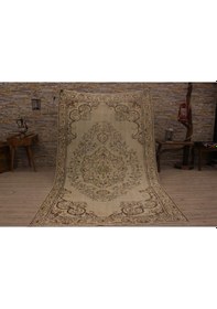 Resim Krem Modern Vintage Eskitme Halı 153x263 