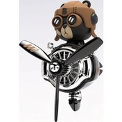 Resim Fochsia Pilot Ayı Araç İçi Aksesuarı - Gümüş Renkli Plastik Şık Kafa Sallayan Figür 