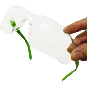 Resim Bisiklet Gözlüğü Motorcu Rüzgar Koruyucu Ayarlanabilir Yeşil Saplı Uv Koruyuculu Şeffaf Gözlük 