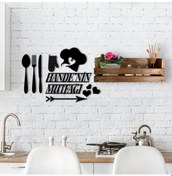 Resim Bk Home Dekoratif Doğal Ahşap Raf Ve Isme Özel Mutfak Duvar Süsü- (489667936) Diğer