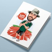 Resim Atletizm Yapan Erkek Karikatürlü Tebrik Kartı 