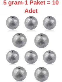 Resim Eagenset Misket Delikli Gezer Olta Kurşun 5 Gram 10 Lu Paket 