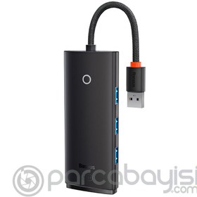 Resim Baseus Lite Series 4 Portlu USB to USB 3.0 HUB Adaptör Çoklayıcı 25cm 