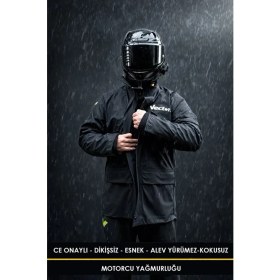 Resim Tech90 Ce Onaylı %100 Su Geçirmez Motorcu Dikişsiz Yağmurluk Takım 