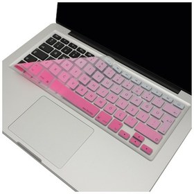 Resim Macbook Air Pro Klavye Koruyucu Türkçe Q Gradient Eski Usb Li Model 2008/2017 Yılı İle Uyumlu Pembe 
