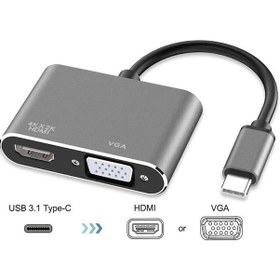 Resim USB Type C 3.1 to Hdmi Vga 4K Type-C To HDMI Çevirici Adaptör 