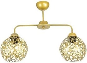 Resim Lambadar Ikili Selçuklu Model Modern Gold Plafonyer Avize Gold Tek Ebat 55 X 70 0075-2Goldselcuk 