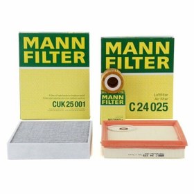 Resim Bmw F20 Kasa 116i Periyodik Bakım Filtre Seti Mann Marka HU7003x - C24025 - CUK25001 