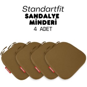 Resim Xpermate 4'lü Standartfit Oval Sandalye Minderi 42x42x5 Kahvereng 