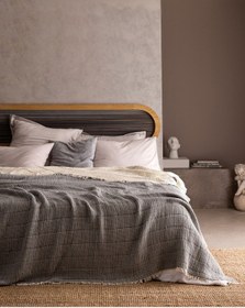 Resim Madame Coco Carolines Çift Kişilik Pamuklu Yatak Örtüsü - Gri 8684427188118 Gri 