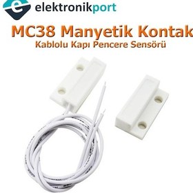 Resim Elektronikport-Mc38 Manyetik Kontak Kablolu Kapı Pencere Sensörü (Normalde Kapal 