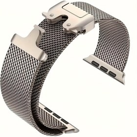 Resim Erkek ve Kadınlar için Ayarlanabilir Paslanmaz Çelik Yedek Bant, iWatch Ultra SE 10/9/8/7/6/5/4/3/2 Serisi ile Uyumlu - /42/44/45/46/49mm Boyutu için Uygun (iWatch Dahil Değildir) 